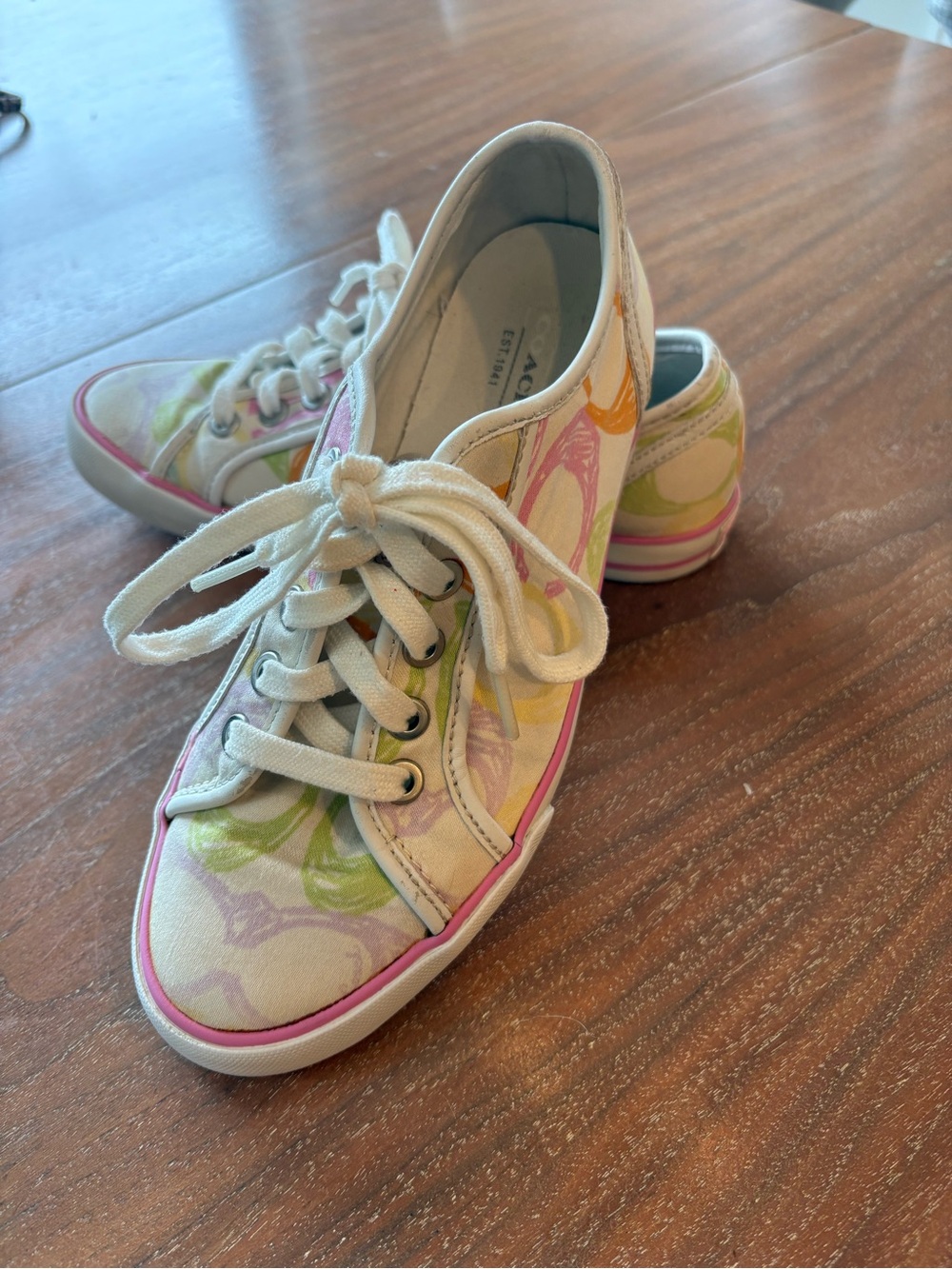 Women’s Vintage Coach Dee Pastel Low-Top Sneakers - Multicolor-sz 6
